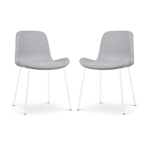 Nolon Nora-Fé Eetkamerstoelen Set van 2 – Lichtgrijs – Witte Poten Nolon Nora-Fé Eetkamerstoelen Set van 2 – Lichtgrijs – Witte Poten