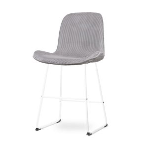 Nolon Nino-Fé Barkruk Ribstof Warm Grijs – Wit Onderstel – 65 cm