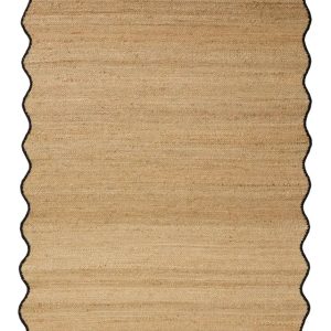 Mrcarpet jute vloerkleed Scallop – wafelstructuur – naturel/antraciet Mrcarpet jute vloerkleed Scallop – wafelstructuur – naturel/antraciet