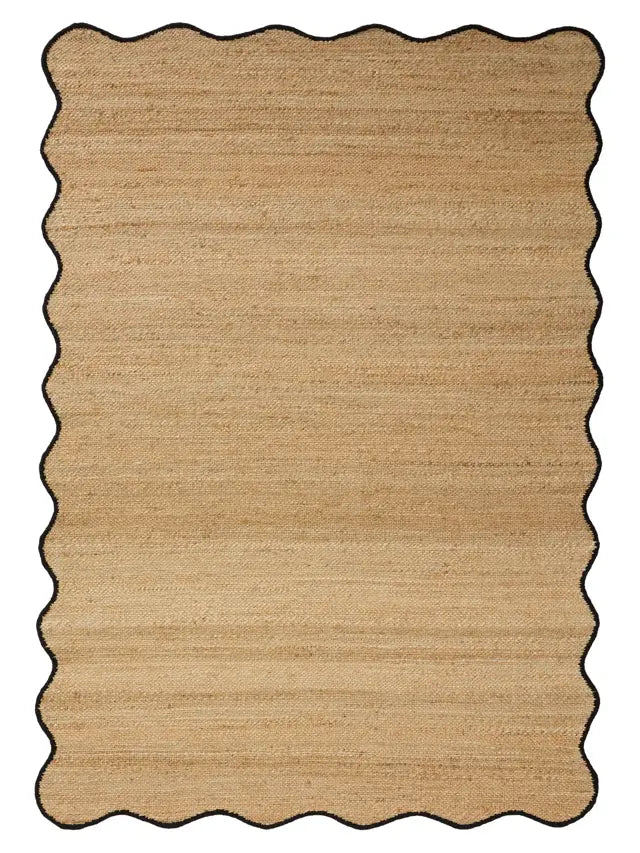 Mrcarpet jute vloerkleed Scallop - wafelstructuur - naturel/antraciet