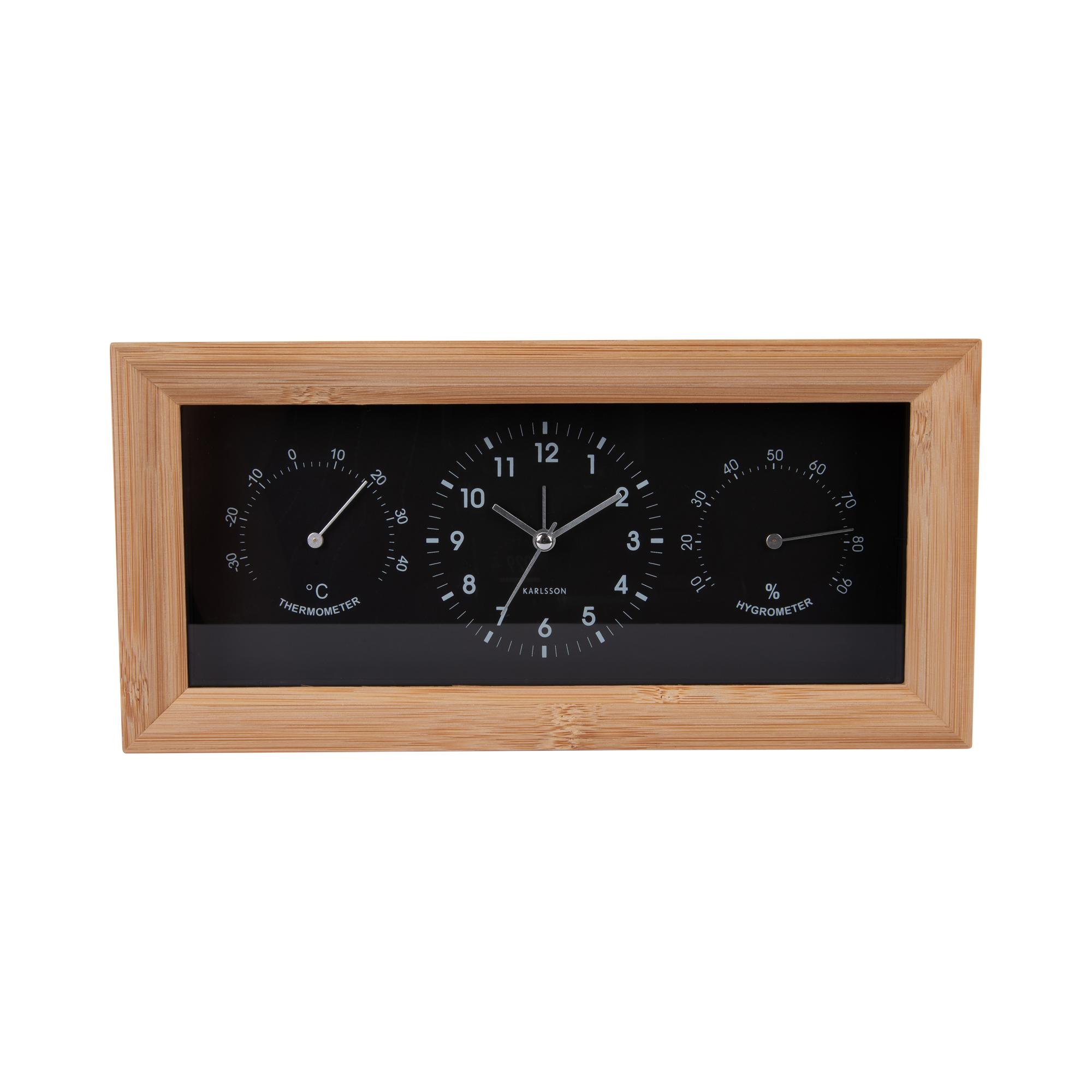 Karlsson wekker Neat Rectangle - zwart - 26x5.4x12.8cm - Vaderdag - Va