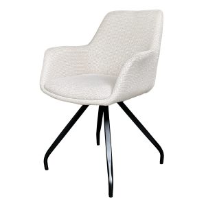 Livingfurn eetkamerstoel Duke beige – stof – set van2 Livingfurn eetkamerstoel Duke beige – stof – set van2