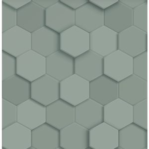 Origin Wallcoverings behang 3d hexagon motief vergrijsd groen – 53 cm Origin Wallcoverings behang 3d hexagon motief vergrijsd groen – 53 cm