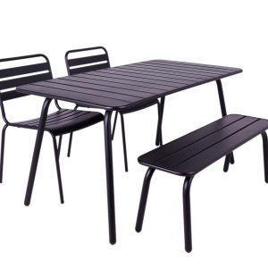 MaximaVida metalen tuinset Max 150 cm zwart -4-delig bank zonder rugle MaximaVida metalen tuinset Max 150 cm zwart -4-delig bank zonder rugle