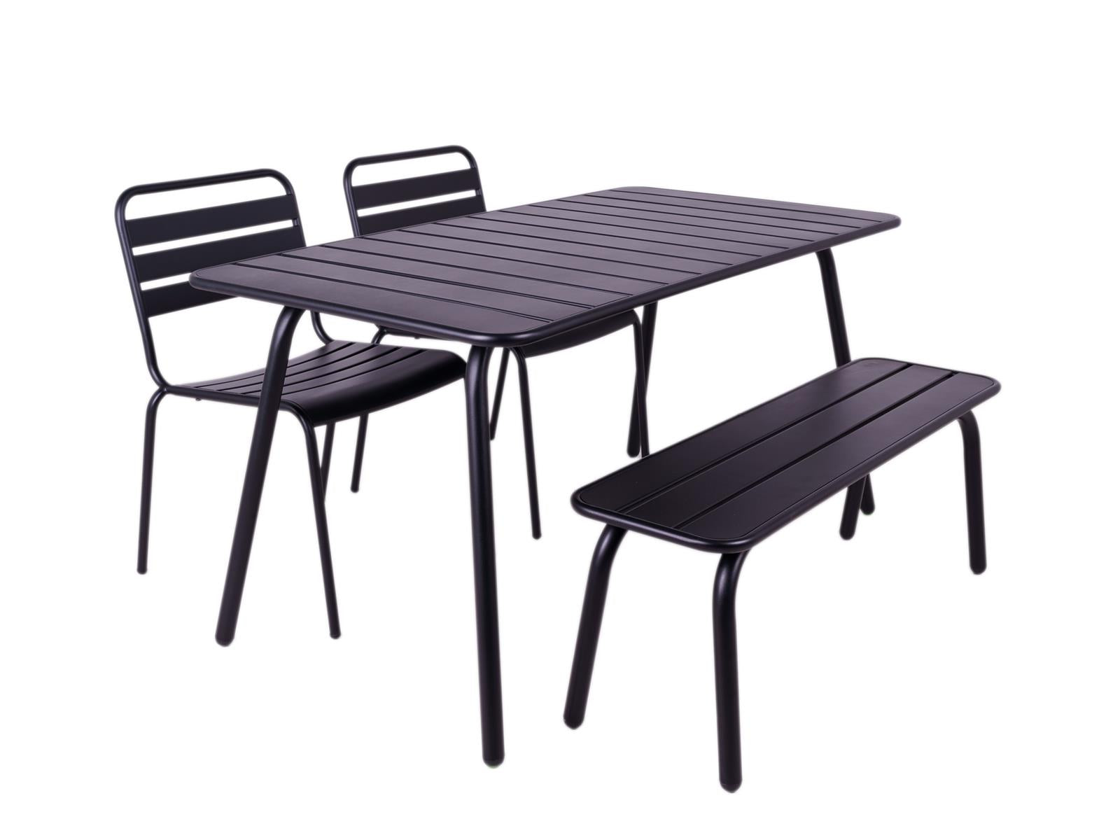 MaximaVida metalen tuinset Max 150 cm zwart -4-delig bank zonder rugle