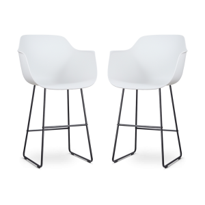 Nolon Nino-Puk barkruk wit – zwart onderstel – 75 cm – set van 2 Nolon Nino-Puk barkruk wit – zwart onderstel – 75 cm – set van 2