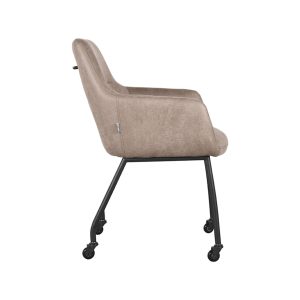 LABEL51 Eetkamerstoel Lenny – Taupe – Zithoogte 45cm – Set van 2 LABEL51 Eetkamerstoel Lenny – Taupe – Zithoogte 45cm – Set van 2