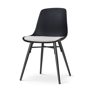Nolon Nena-Liv Eetkamerstoel Zwart – Beige – Zwarte Houten Poten
