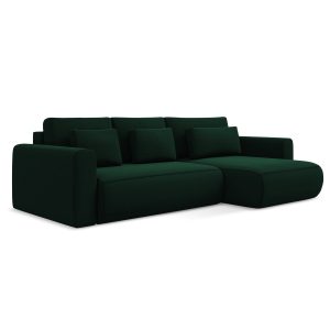 LaMiaSofa hoekbank rechts Perugia – velours – flessengroen – 278x149x8 LaMiaSofa hoekbank rechts Perugia – velours – flessengroen – 278x149x8