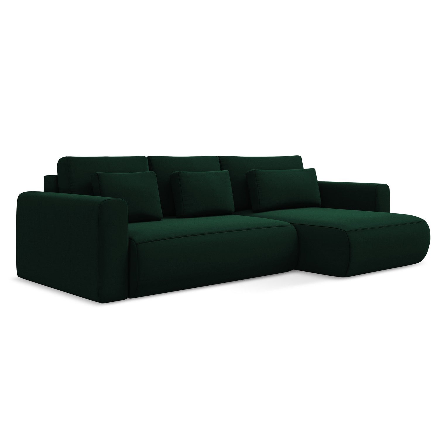 LaMiaSofa hoekbank rechts Perugia - velours - flessengroen - 278x149x8