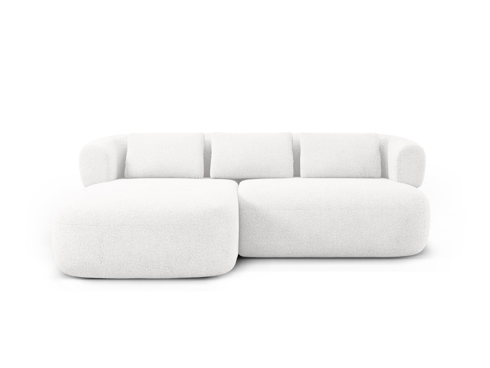 Micadoni linker hoekbank Jenny 5-zits, boucle ivoor - 145x200x73cm
