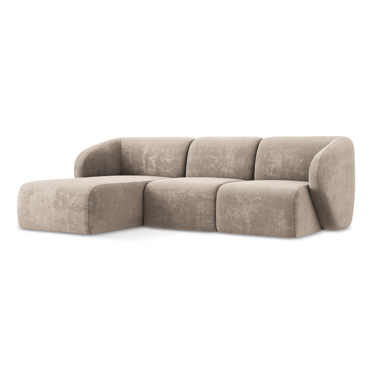 LaMiaSofa hoekbank links Cervo - chenille stof - donkerbeige - 248x166