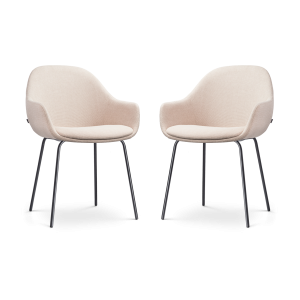 Nolon Nora-Mae Eetkamerstoelen Set van 2 – Beige – Zwarte Poten Nolon Nora-Mae Eetkamerstoelen Set van 2 – Beige – Zwarte Poten