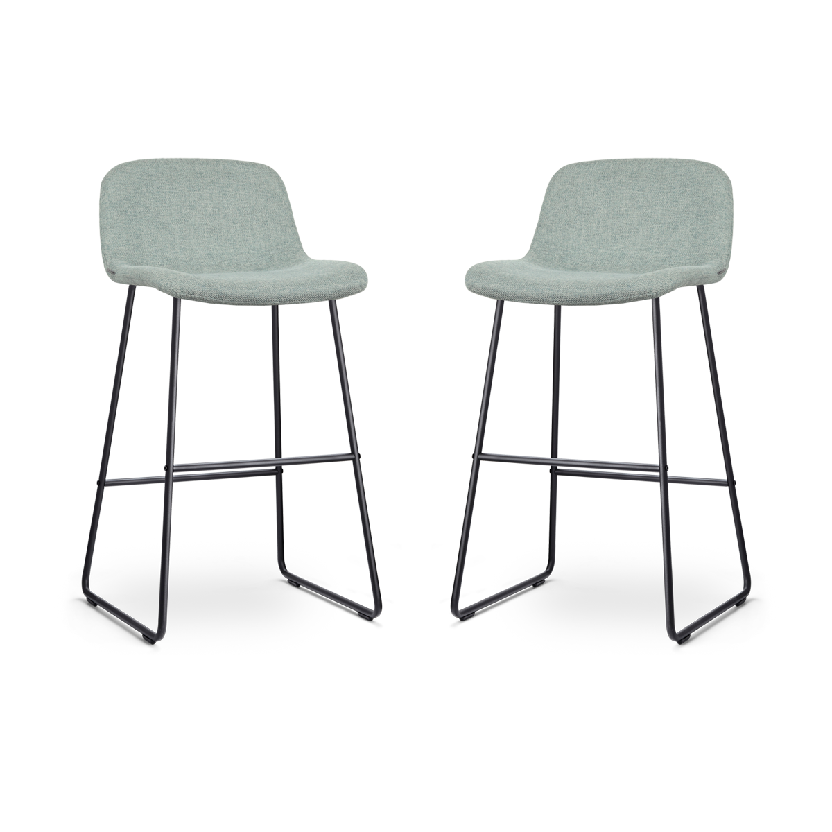 Nolon Nino-Mats Barkrukken Set van 2 - Zacht groen - Zwart - 75 cm