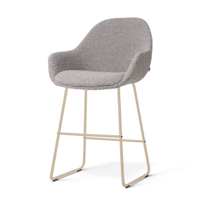 Nolon Nino-Mae barkruk bouclé taupe – beige onderstel – 65 cm