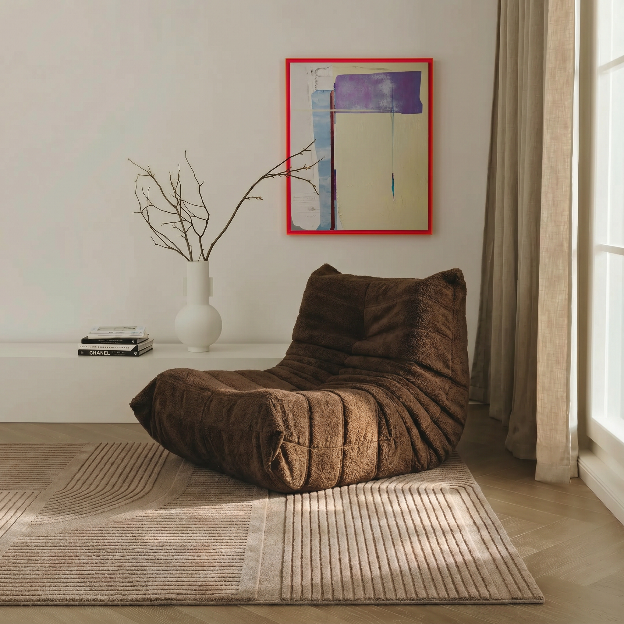 Mrcarpet Vloerkleed Scandinavisch taupe hoog/laag Rosa 240 x 340cm