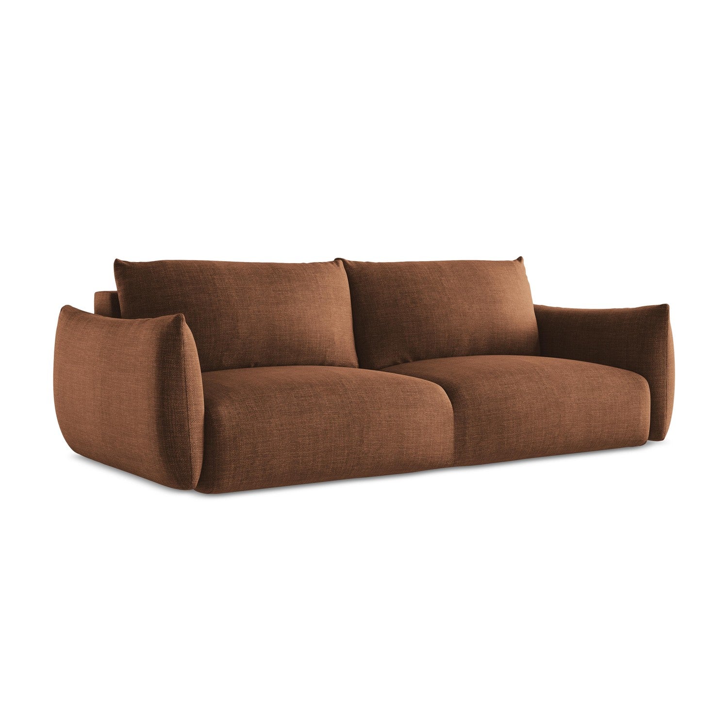 LaMiaSofa 3-zits slaapbank Savona - textuurstof - terracotta - 230x105