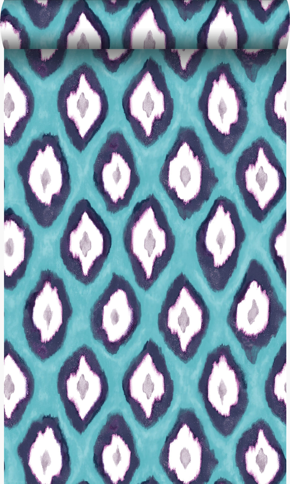 Origin Wallcoverings behang ikat motief turquoise - 53 cm x 10.05 m -