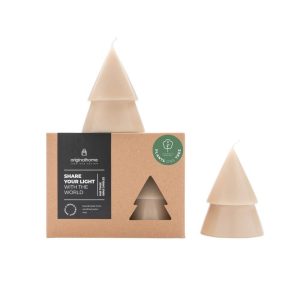 Originalhome dennenboom kaars – beige – M – set van 2 Originalhome dennenboom kaars – beige – M – set van 2