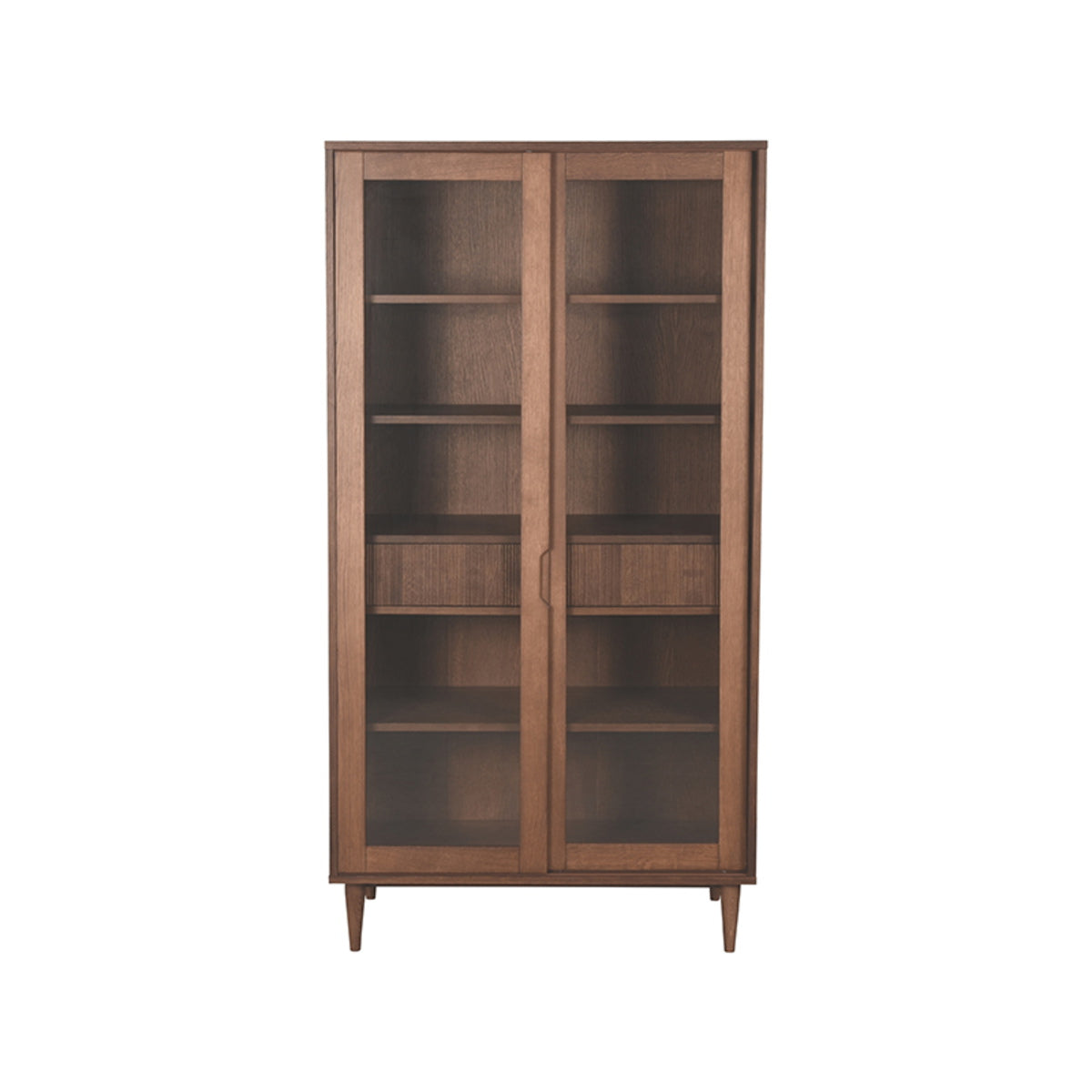 LABEL51 Vitrinekast Jule - Bruin Eikenhout - 100x49x180cm