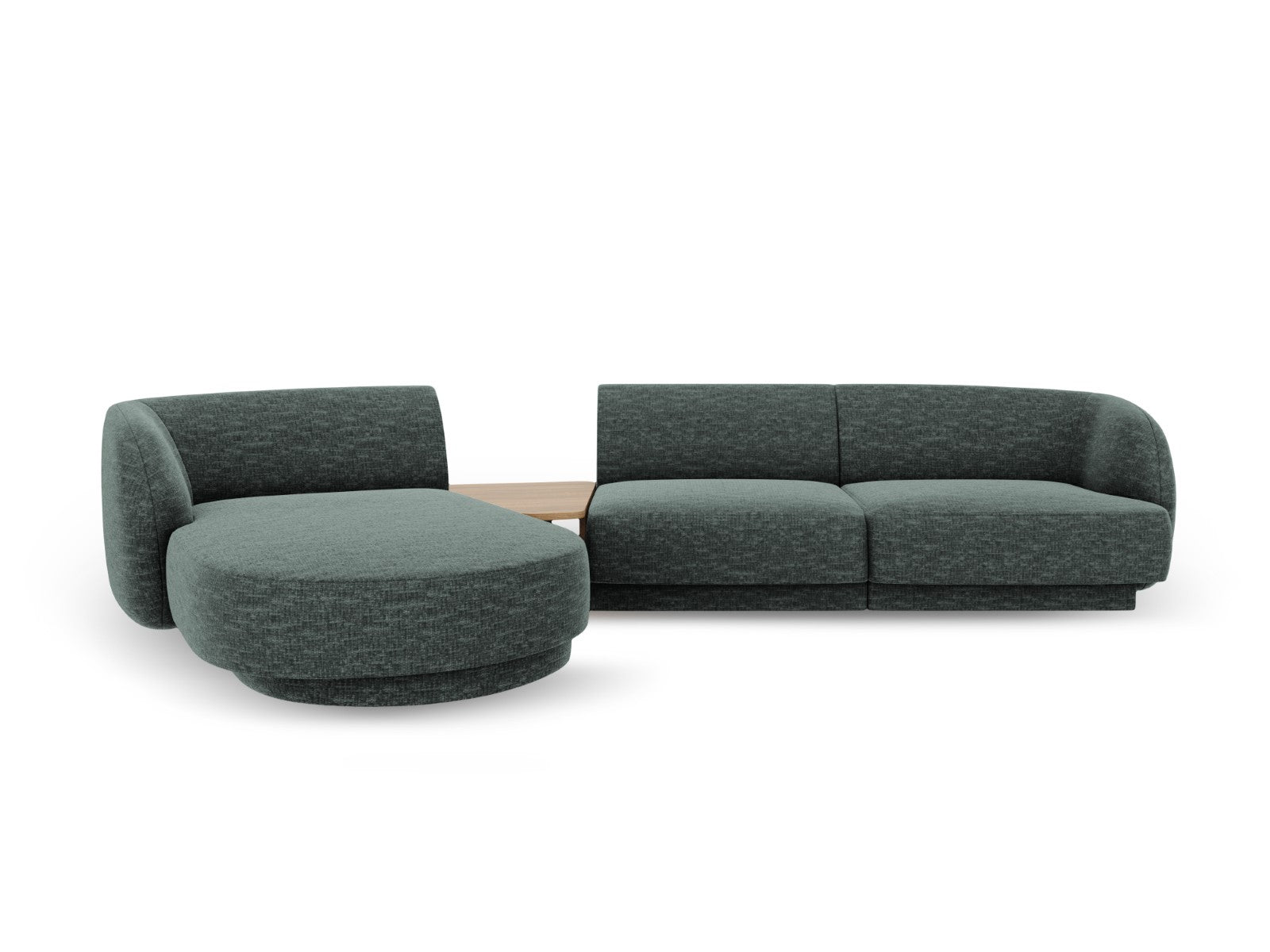 Micadoni linker modulaire bank Miley 3-zits, chenille, olie - 178x303x