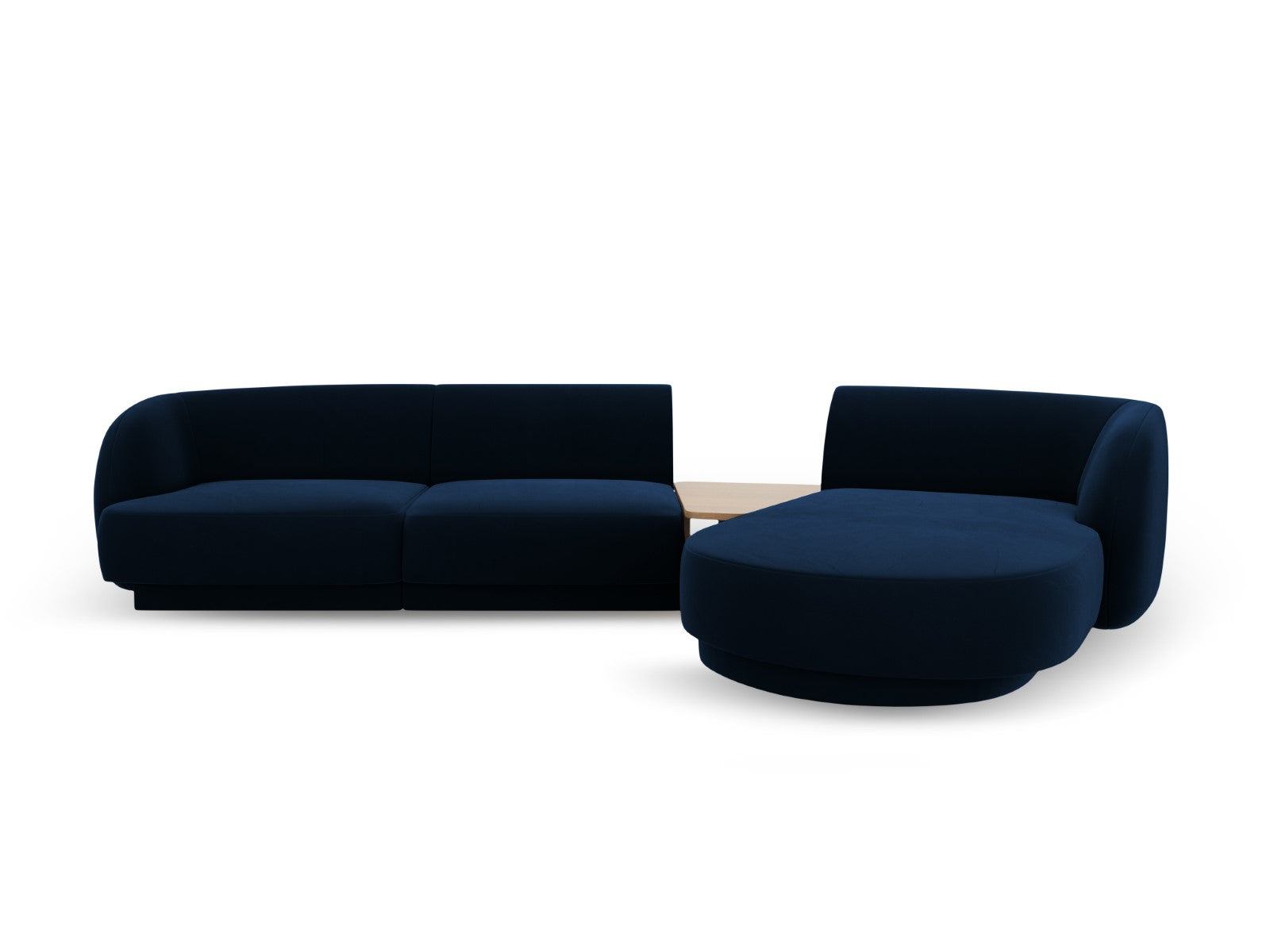 Micadoni Rechte modulaire bank Miley 3-zits, flueel, koningsblauw - 17