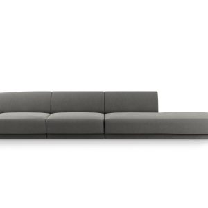 Micadoni Rechte bank Miley 4-zits, flueel, lichtgrijs – 90x323x70cm Micadoni Rechte bank Miley 4-zits, flueel, lichtgrijs – 90x323x70cm
