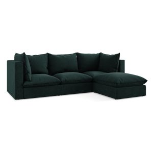 LaMiaSofa hoekbank rechts Ravenna – velours – grijsgroen – 255x165x77 LaMiaSofa hoekbank rechts Ravenna – velours – grijsgroen – 255x165x77