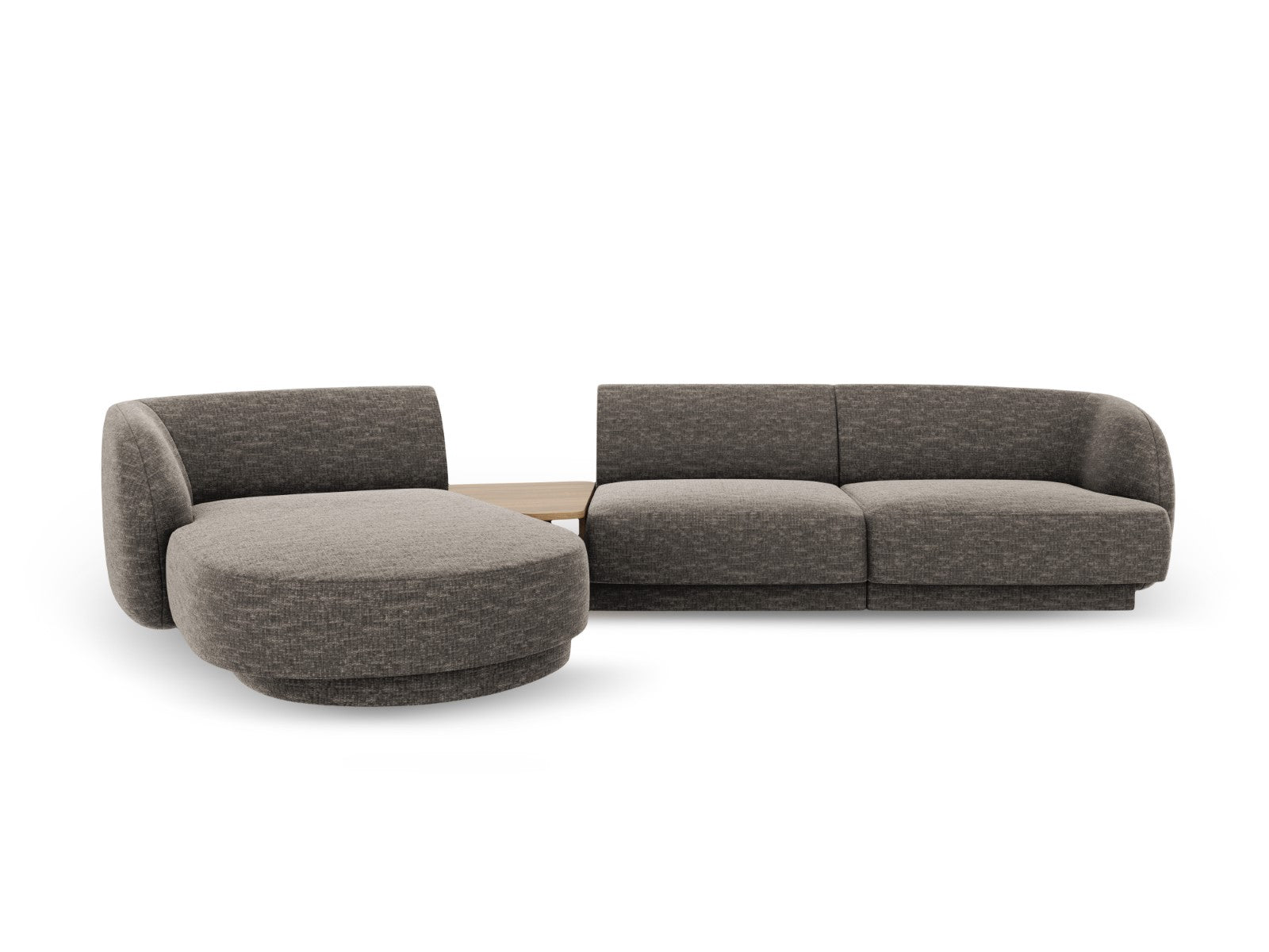 Micadoni linker modulaire bank Miley 3-zits, chenille, grijs - 178x303