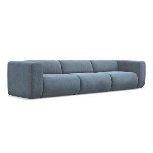 LaMiaSofa 4-zits bank Bari – chenille stof – jeans – 319x89x70