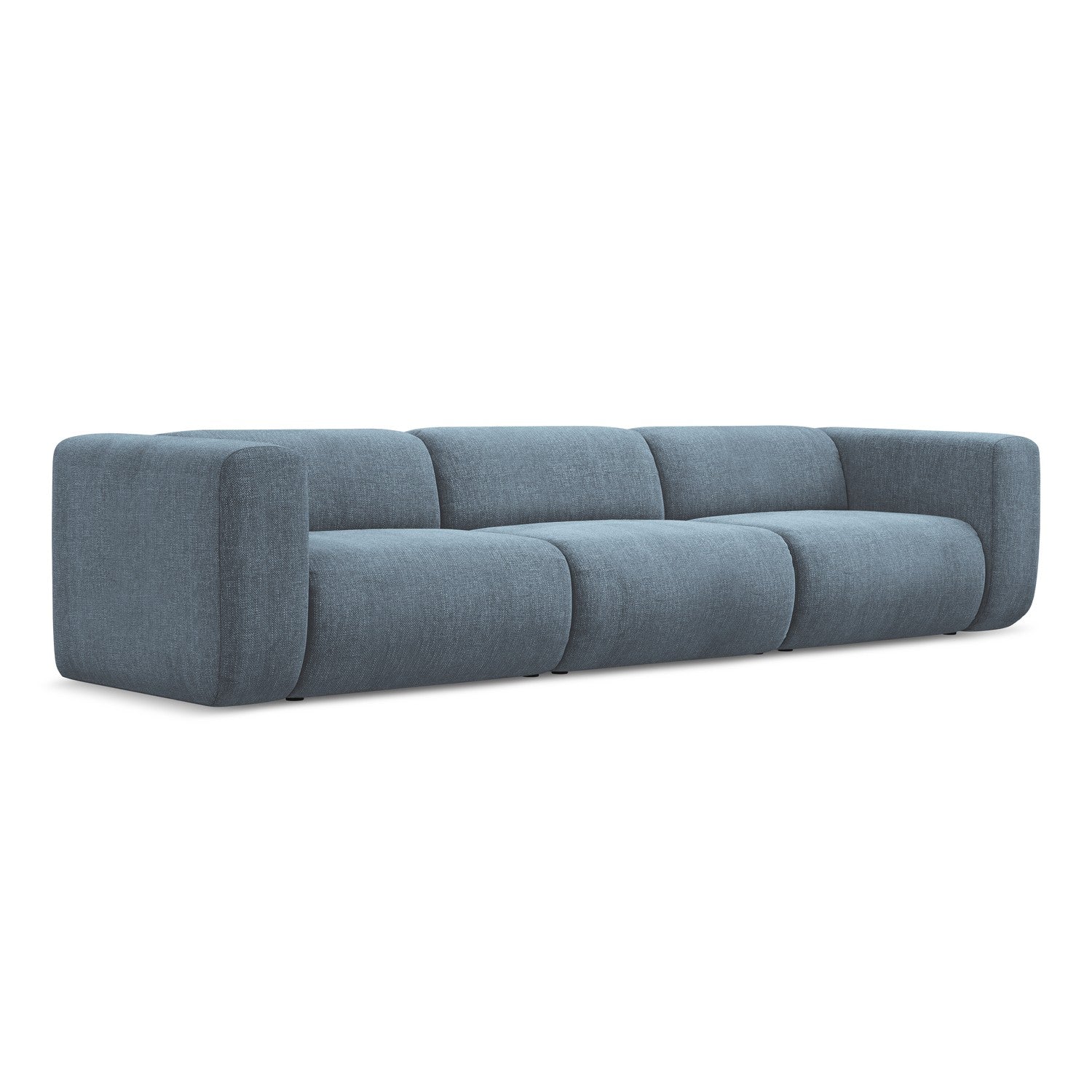 LaMiaSofa 4-zits bank Bari - chenille stof - jeans - 319x89x70