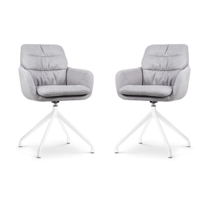 Nolon Nola-Mia Draaibare Eetkamerstoelen Grijs – Wit – set van 2 Nolon Nola-Mia Draaibare Eetkamerstoelen Grijs – Wit – set van 2