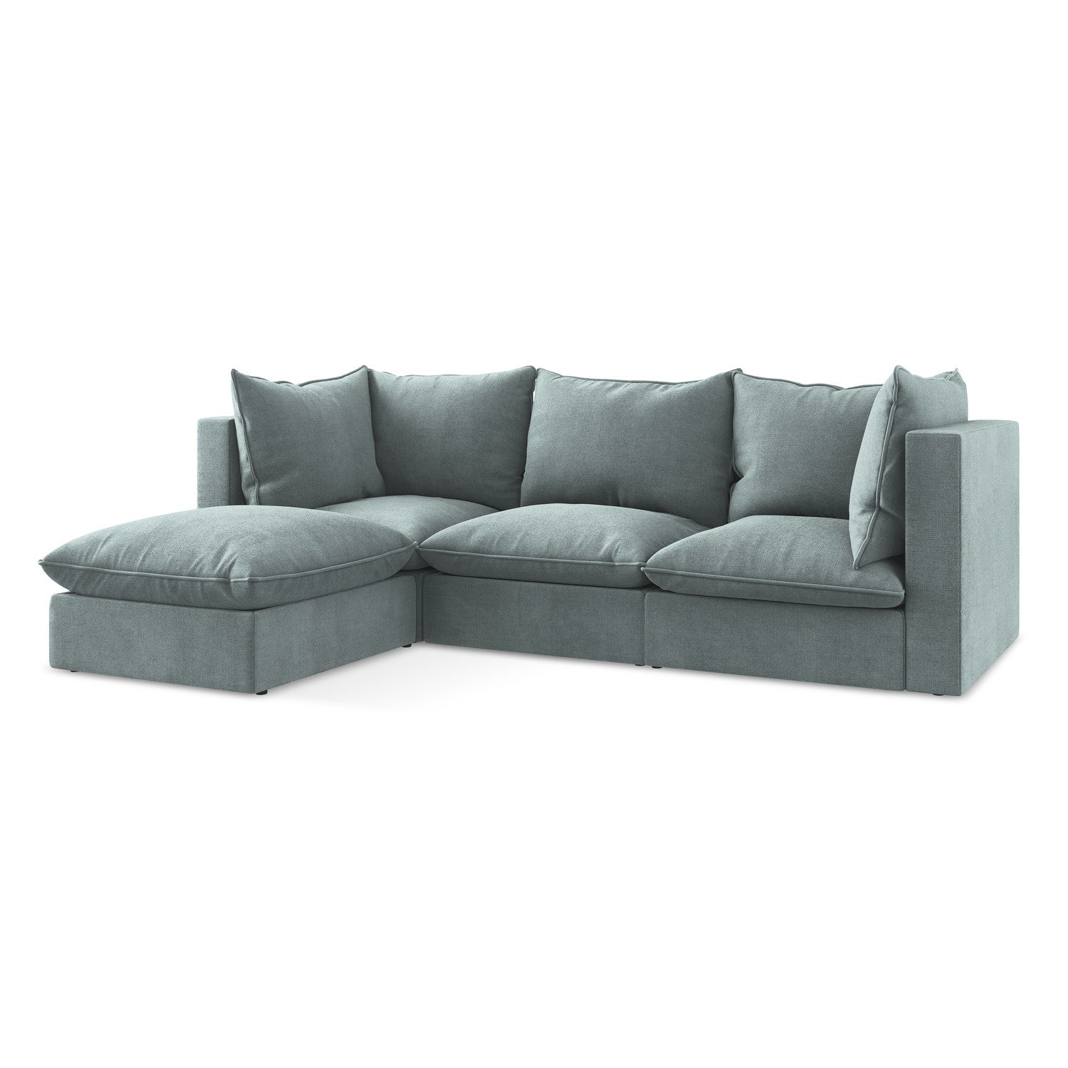 LaMiaSofa hoekbank links Ravenna - textuurstof - jeans - 255x165x77