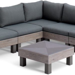 Keter Signature Elements Loungeset – 5 personen – met groene kussens – Keter Signature Elements Loungeset – 5 personen – met groene kussens –