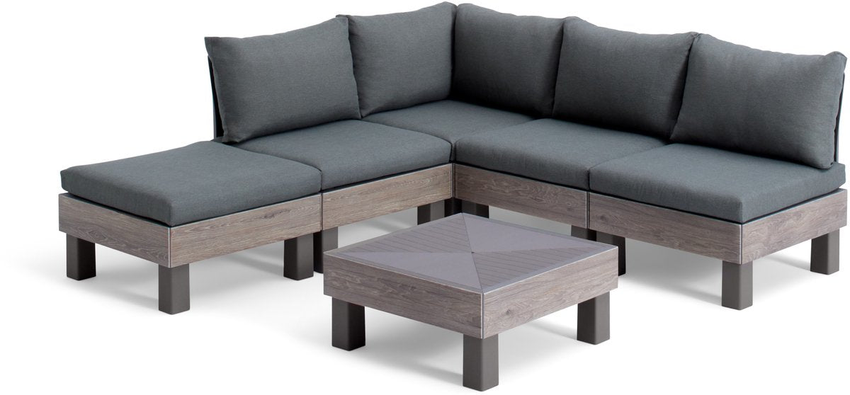 Keter Signature Elements Loungeset - 5 personen - met groene kussens -