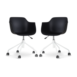 Nolon Nout-Puk Bureaustoelen Set van 2 – Zwart – Wit Onderstel