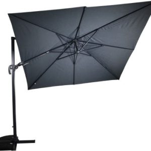 Lesli Living push-up parasol VirgoFlex – grijs – 300x300cm Lesli Living push-up parasol VirgoFlex – grijs – 300x300cm