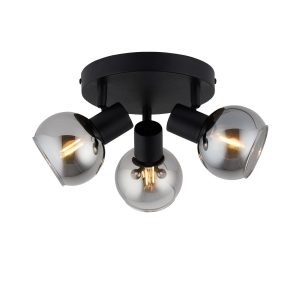 Lighto | Plafondspot zwart met smoke glas 3-lichts | Juna Lighto | Plafondspot zwart met smoke glas 3-lichts | Juna