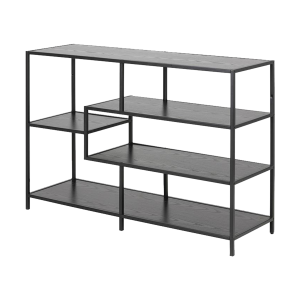 Lisomme Vic Open Kast van Metaal & Hout – B 114 cm – Zwart Lisomme Vic Open Kast van Metaal & Hout – B 114 cm – Zwart