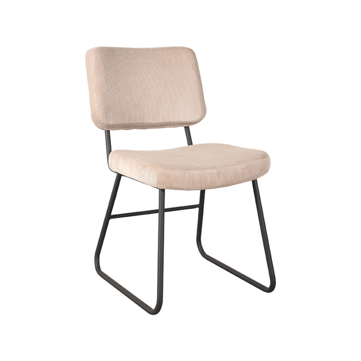 LABEL51 Eetkamerstoel Noah - Naturel Ribstof - Zithoogte 48cm - Set va