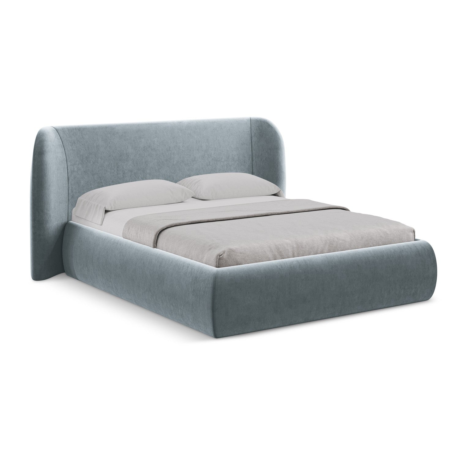 LaMiaSofa Bed met opbergruimte Trieste - velours - lichtblauw - 230x21