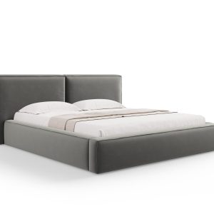 Micadoni Opbergbed met hoofdeinde Jodie 180x200cm, flueel, lichtgrijs Micadoni Opbergbed met hoofdeinde Jodie 180x200cm, flueel, lichtgrijs