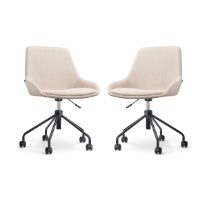 Nolon Nout-Isa Bureaustoelen Set van 2 – Beige – Zwart Nolon Nout-Isa Bureaustoelen Set van 2 – Beige – Zwart