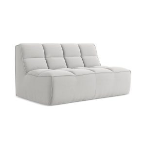 LaMiaSofa Tweezits modulaire bank Belluno – velours – zilver – 160x93x