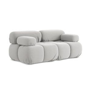 LaMiaSofa Tweezits modulaire bank Sanremo – velours – zilver – 190x96x