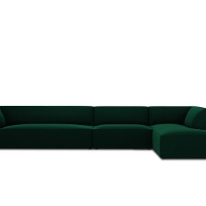 Micadoni rechter hoekbank Ruby 5-zits, flueel, flessengroen – 180x366x Micadoni rechter hoekbank Ruby 5-zits, flueel, flessengroen – 180x366x