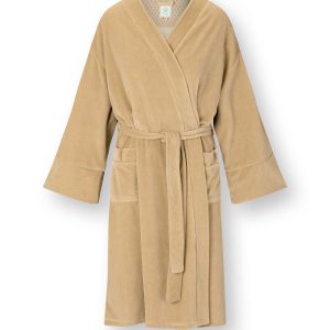 Pip Studio – Naomi Kimono Dames – Velvet – Beige – M Pip Studio – Naomi Kimono Dames – Velvet – Beige – M