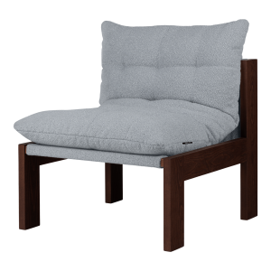 noo.ma Huno loungestoel – bouclé bekleding, houten frame, soft zitcomf