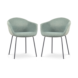 Nolon Nora-Otis Eetkamerstoelen Set van 2 – Zacht Groen – Zwarte Poten Nolon Nora-Otis Eetkamerstoelen Set van 2 – Zacht Groen – Zwarte Poten
