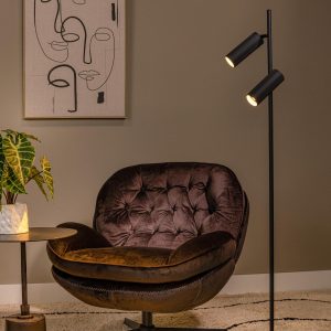 Lucide vloerlamp CLUBS – 2xGU10 – Zwart Lucide vloerlamp CLUBS – 2xGU10 – Zwart